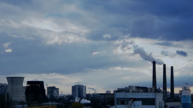 Giant City Waste Recycling Site At Urban Area Contaminate Air photo