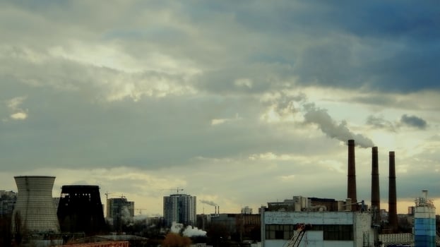 Panorama Of Waste Incineration Plant In The Edge Of Town photo