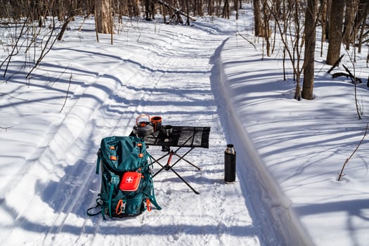 A snow covered path photo