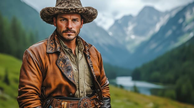Polish man dressed in traditional clothing photo