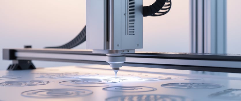 Laser cutting machine engraves various shapes photo