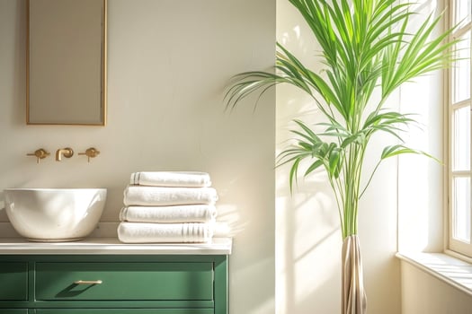Elevate your bathroom aesthetics with this serene and stylish space photo