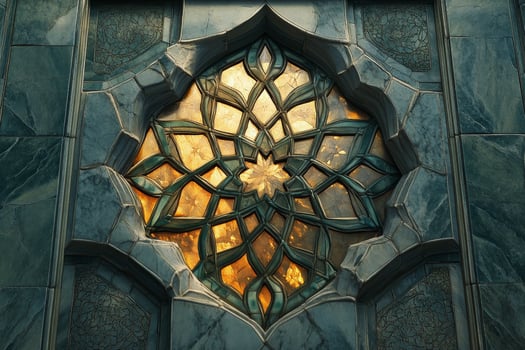 A window with a decorative design on it photo