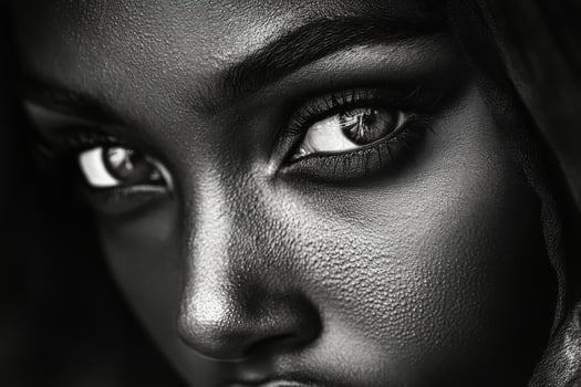 Black and white portrait of a beautiful woman photo