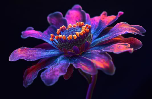 Vibrant Purple Flower Macro Photography Dark Background photo