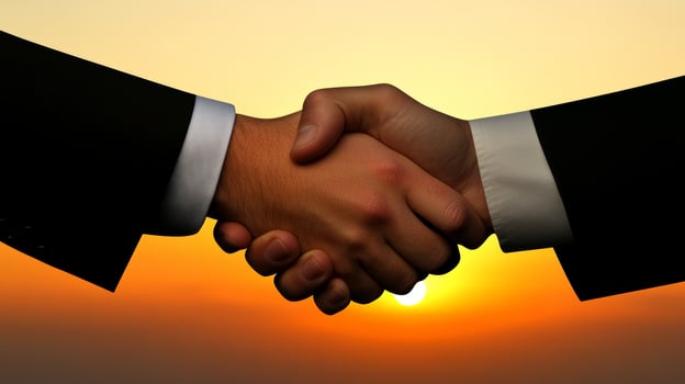 Sunset Handshake Partnership Deal Agreement Collaboration Success Teamwork Business photo