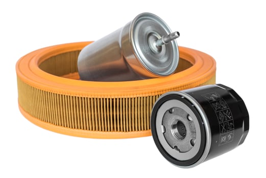 Automotive oil, fuel and air filters photo