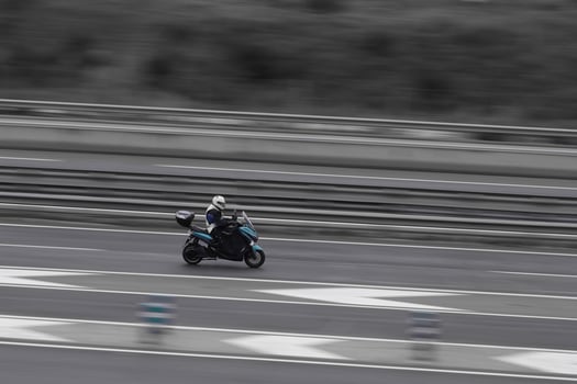 motorcycle, two-wheeler, vehicle, road, highway, panning, techno photo