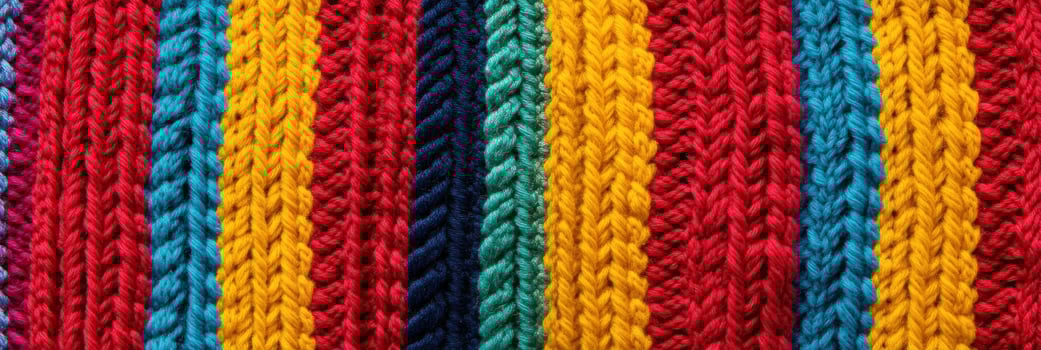 Colorful knitted texture with vibrant yarn patterns showcasing craftsmanship and design photo