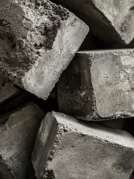 Rough Grey Concrete Blocks Stacked Closely Together photo