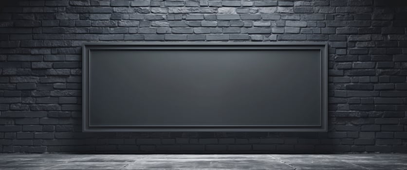 Blank banner template featuring dark brick wall texture with urban vibe ideal for various designs photo