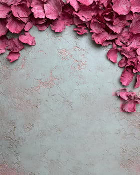 Pink petals frame a textured background photo