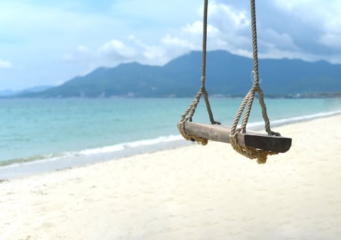 Swings at the Doc Let beach of Vietnam photo