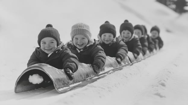 Synchronized Sledging Image photo