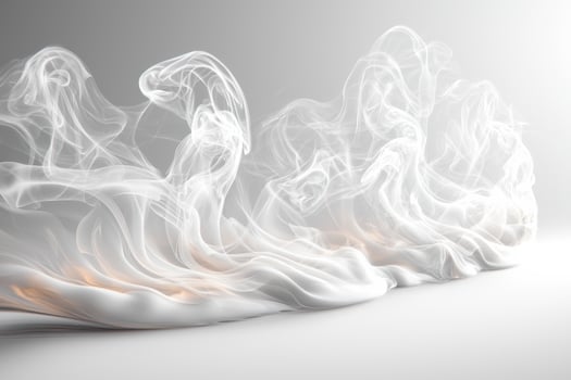 Abstract white smoke swirls on gradient background photo