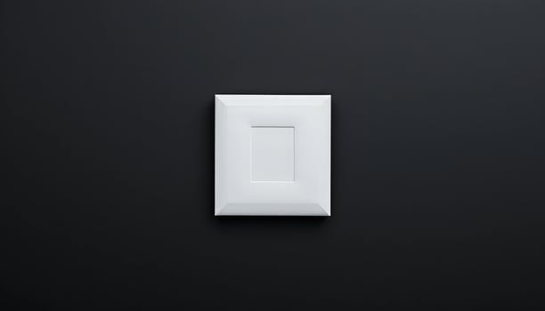 White Square Frame on Dark Background A Minimalist Mockup for Design Presentation photo