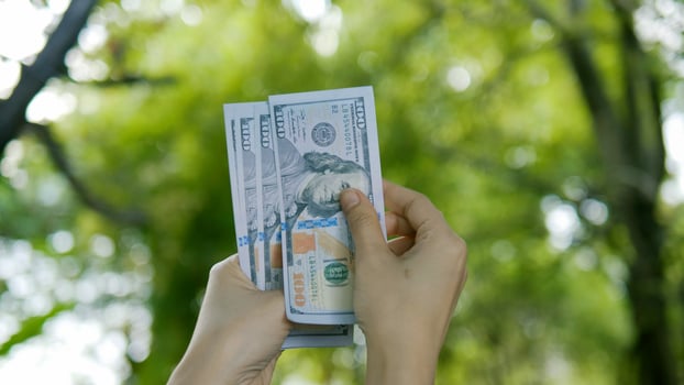 Dollar Currency, Income from Earning Money, Income Generation and Financial Investment photo