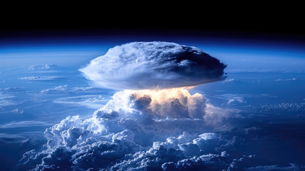 Majestic Cumulonimbus Cloud Formation over Earth s Atmosphere Dramatic Lighting photo
