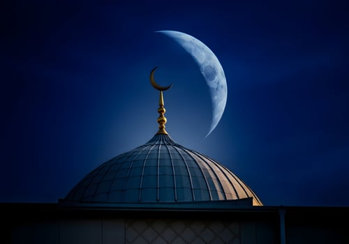 The Light of Ramadan Sacred Glow of Reflection Ramadan Mubarak celebration with Islamic background photo