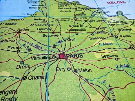 Map of City of Paris, France. photo