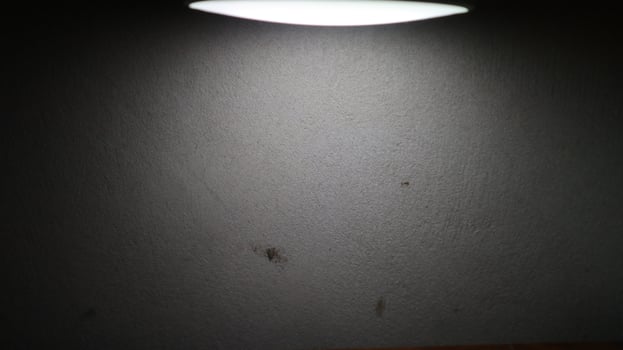 photo of a wall lit from above and producing a silhouette effect