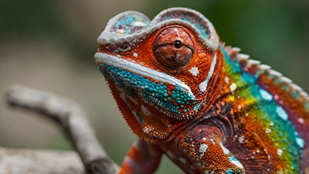 A Vibrant Chameleon Shows Off Its Amazing Colors photo