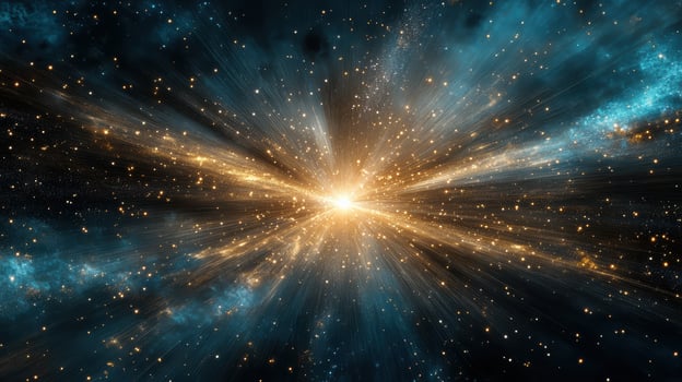 vibrant cosmic explosion radiates colorful light and energy photo