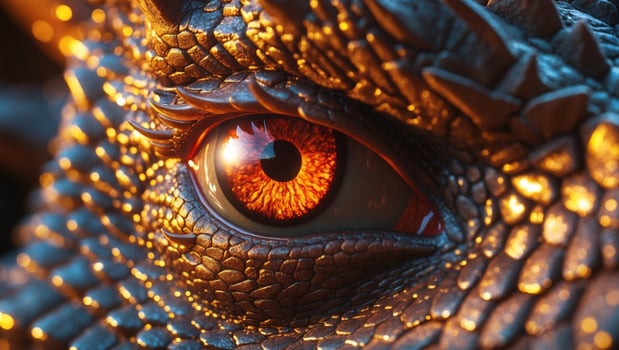 Fiery Dragon Eye Close up Mythical Creature Fantasy Reptilian Texture Intense Gaze photo