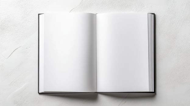 An open book on a white background photo