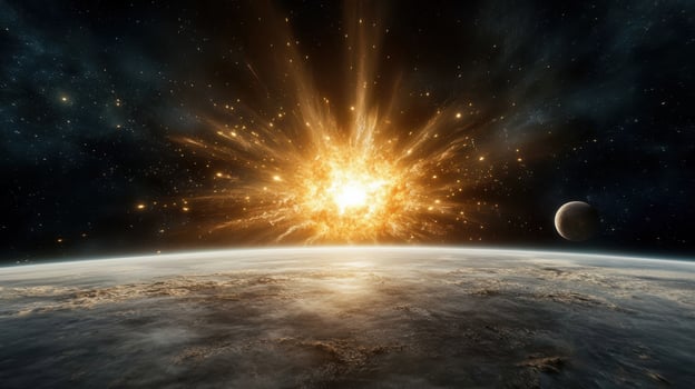 An explosion over the earth photo