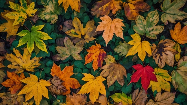 Autumn Maple Leaves Ground Cover photo
