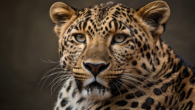 Majestic Leopard Portrait Intense Gaze Wildlife Close Up photo