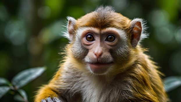 Adorable Squirrel Monkey Portrait in Ecuadorian Rainforest photo