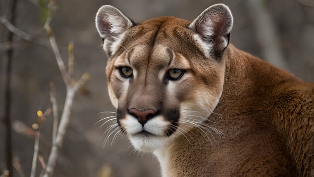 Majestic Cougar in Springtime Woods photo