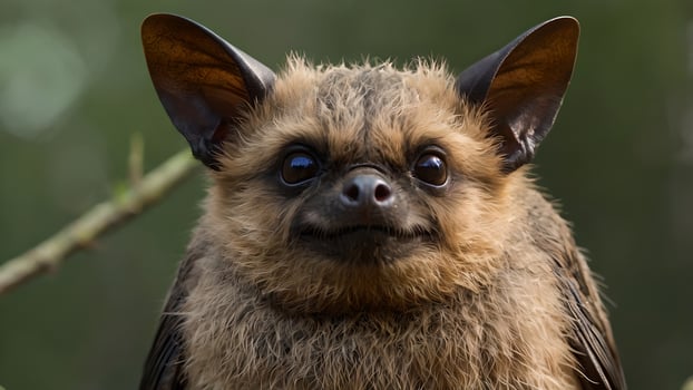 Close Up Of A Adorable Northern Bat Portrait in Natural Habitat photo