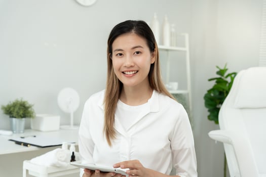 Beauty Checklist Program, Beauty Clinic, VIP Clients customer receive spa and beauty, Spa and Beauty, White Room with Bed and Chair, Skin Care, Style, Health, Beauty, Beautician. photo