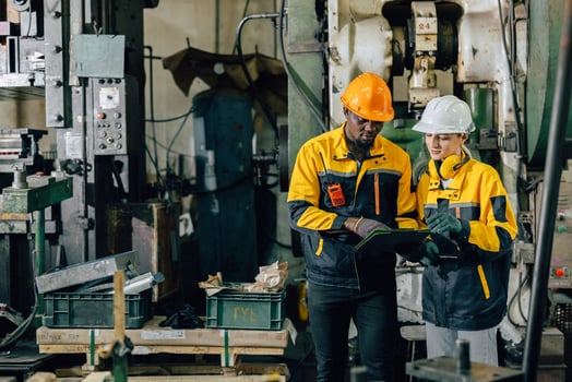 professional engineer service machine in heavy industry factory photo