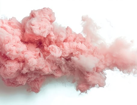 Abstract pink smoke cloud on white background photo