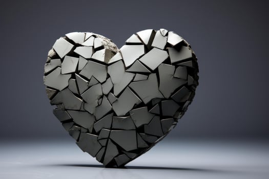 Broken heart representing difficult love and emotional problems photo