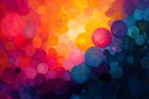 Vivid Abstract Artwork with Colorful Circles for Modern Decor and Design, Generative photo