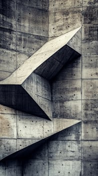 This composition features a textured concrete surface that showcases abstract geometric shapes photo