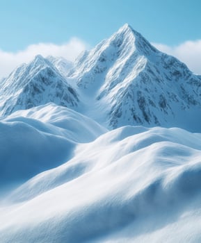 Snow-covered mountains under clear blue sky during daytime photo