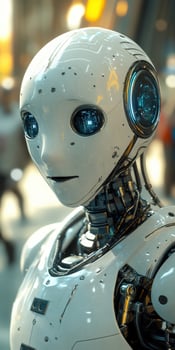 Future hospital robot assistant showcasing advanced technology photo