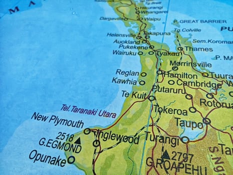 Map of Auckland and surrounding towns, New Zealand. photo