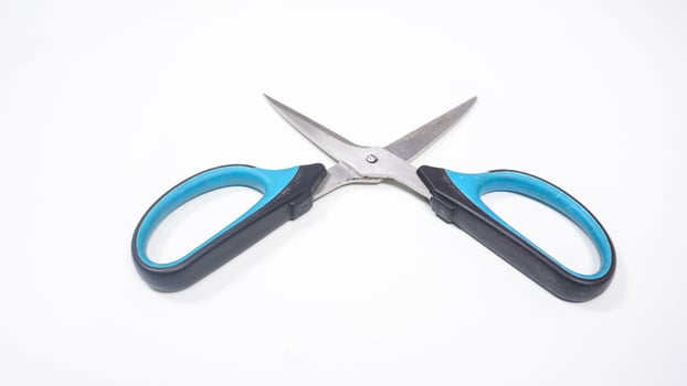 Wide Open Multipurpose Scissor Isolated on White Background photo