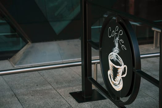 A sign that says coffee photo