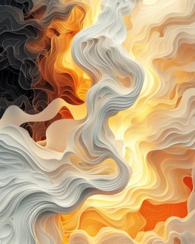 Abstract background with waves and fire photo