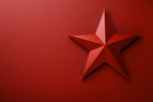 A red star on a red background photo