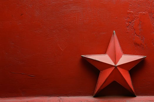 A red star on a red wall photo