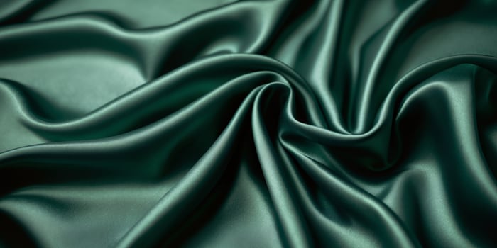 Dark Green Satin Background Aesthetic with Soft Texture and Shine. photo